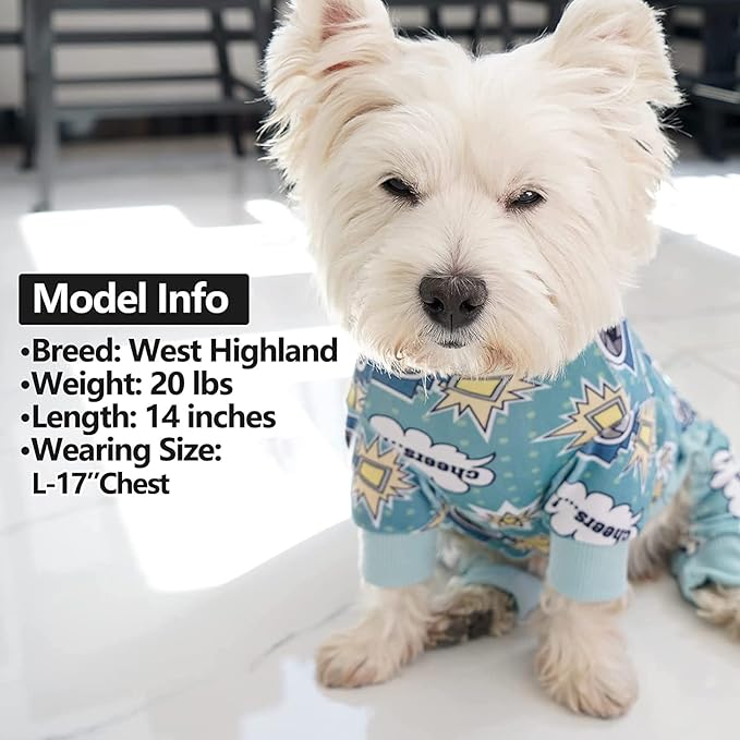 KYEESE Dog Pajamas Velvet Dog Pajamas Small Sized Dogs Soft Dogs Clothes Pet Coat Stretchy Doggie Pjs Pet Costume with Camera Pattern Comfy Doggie Jammies Onesie, Medium