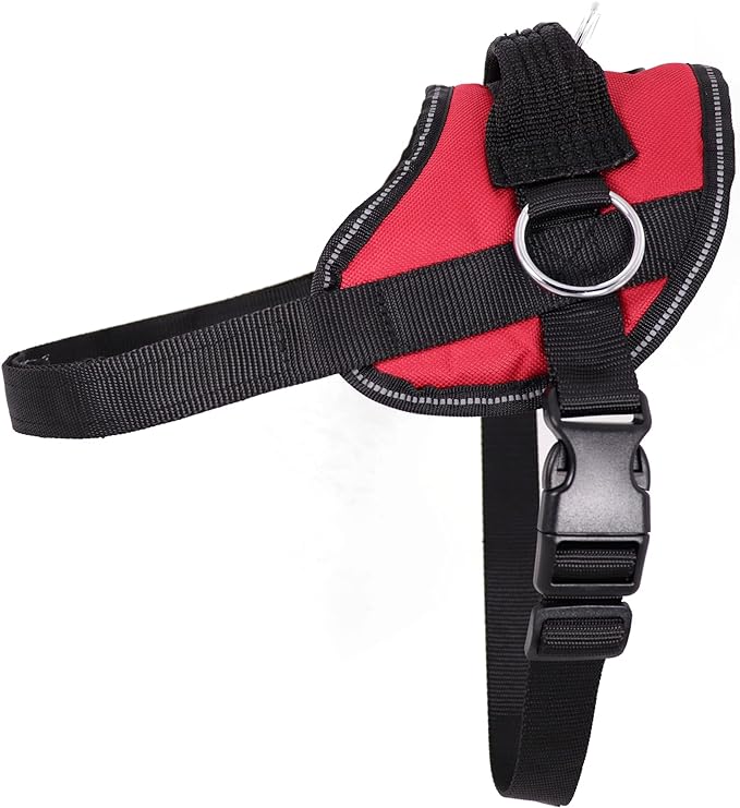 Bark Appeal Red No-Pull Dog Harness for Extra Small Sized Pets – Adjustable, Reflective Vest with 3 Leash Clips for Added Control, Easy Walks & Training – XS