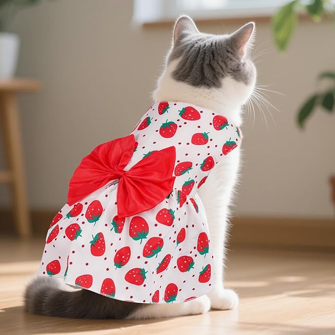 choyaxo Floral Dog Dress Cute Dog Skirt Pet Dress Summer Pet Clothes for Puppy Small Cats