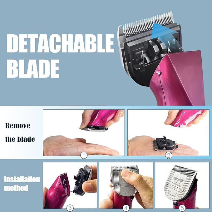 2PCS Adjustable 5 in 1 Replacement Blades Compatible with Wahl Bravura Clipper Chromado,Creativa,Figura Dog Clippers for Dogs Grooming (5in1/2Pack)