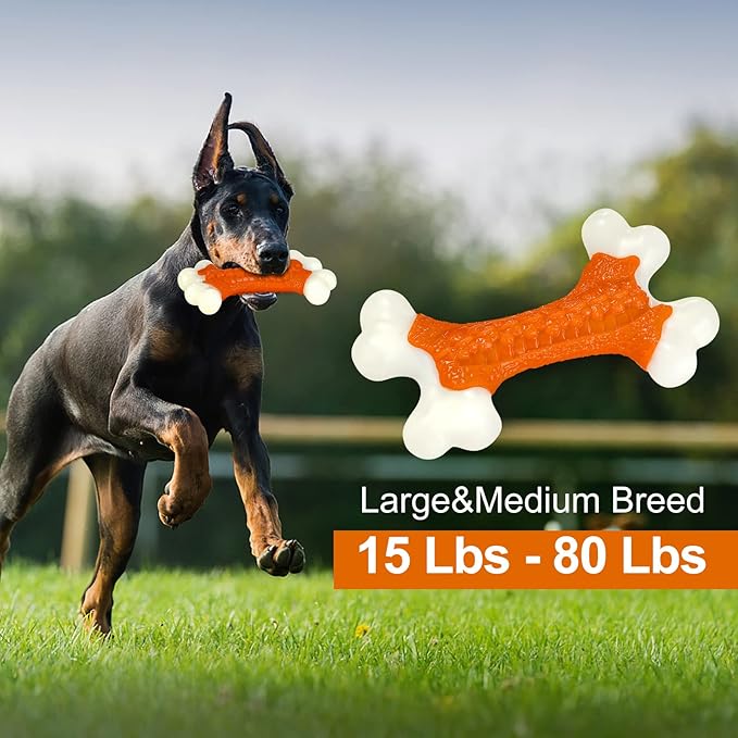 Tough Dog Toys, Dog Toys for Aggressive Chewers Large Breed, Aggressive Chew Toys for Large Dogs, Dog Bone Chew Toy Nylon Dog Toys for Large Dogs Extreme Chew Toys Indestructible