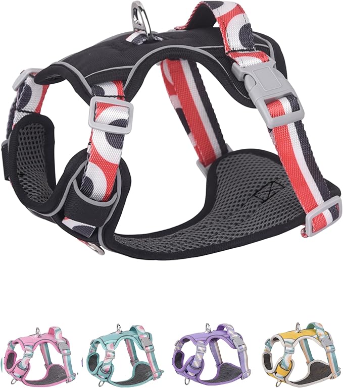 Petank Dog Harness for Small Dogs, Dog Harness with Handle, Medium Dog Harness, Puppia Dog Harness, Dog Vest Harness, Dog Harness No Pull, Puppy Harness, Black Dog Harness. (Black, M)