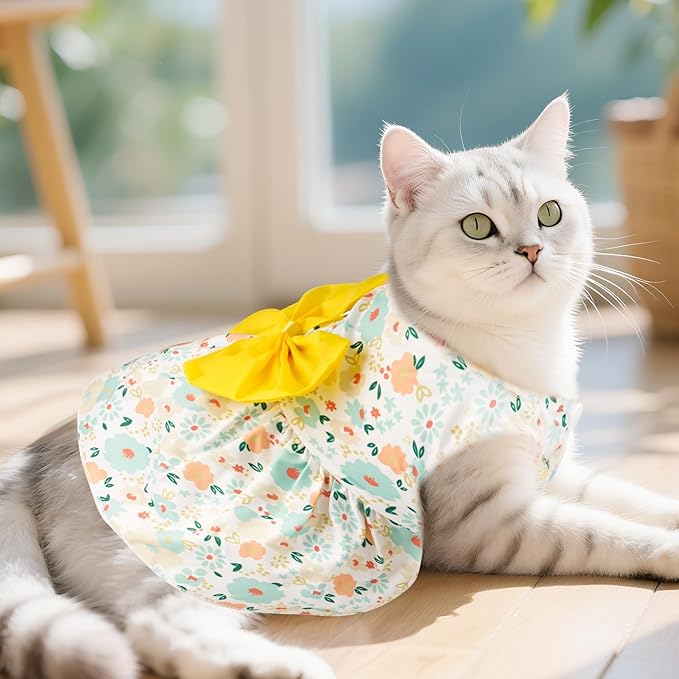 choyaxo Floral Dog Dress Cute Dog Skirt Pet Dress Summer Pet Clothes for Puppy Small Cats