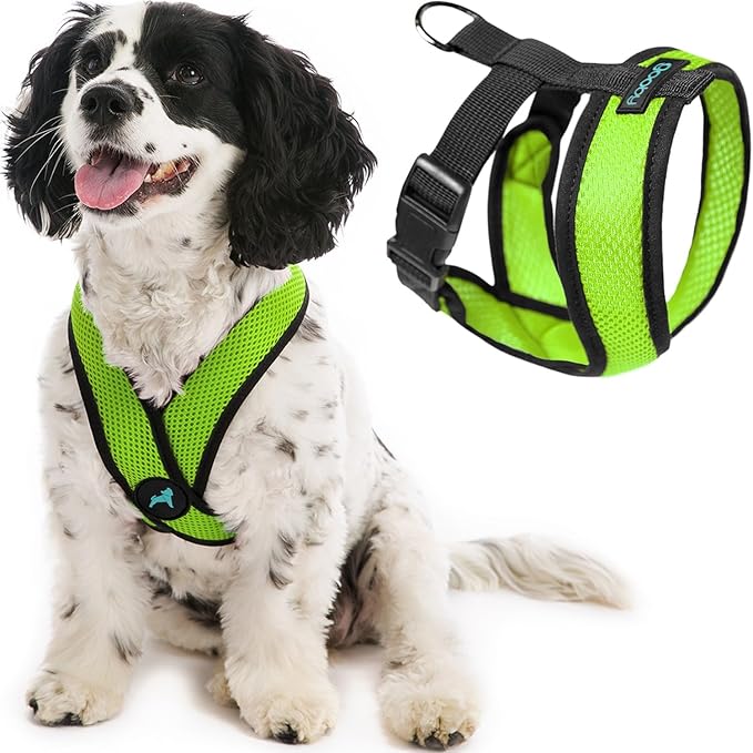 Gooby Comfort X Head In Harness - Green, Small - No Pull Small Dog Harness, Patented Choke-Free X Frame - Perfect on the Go Dog Harness for Medium Dogs No Pull or Small Dogs for Indoor and Outdoor Use