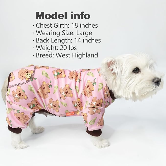 KYEESE Dogs Pajamas for Small Dogs Soft Material Stretchable Dog Jammies Cat Pajamas Dog Apparel, Koala, Small