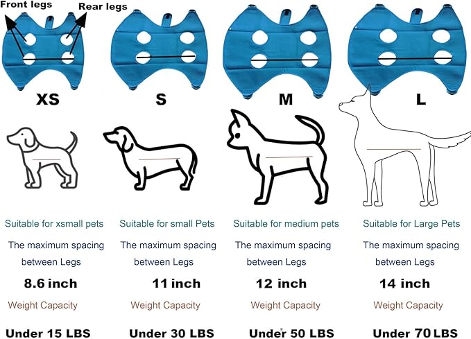 Dog Grooming Hammock with Flea Comb and Dog Nail Clipper, Pet Dog Grooming Hammock Harness with Cat Nail Clipper, Nail File and Dog Brush, Dog Sling for Nail Clipping/Nail Trimming (M, Blue)