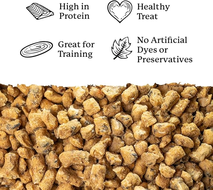 Dr. Harvey's Wild Alaskan Salmon Bites Freeze Dried Dog Training Treats with Salmon Meat for Dogs, 7 Ounces