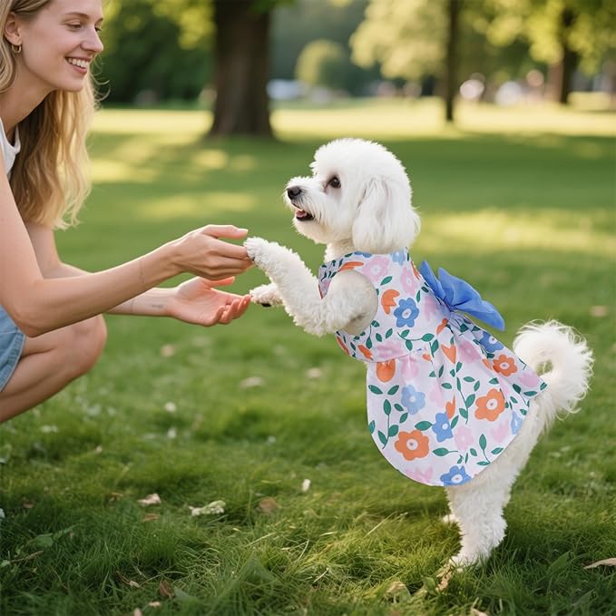 choyaxo Floral Dog Dress Cute Dog Skirt Pet Dress Summer Pet Clothes for Puppy Small Cats