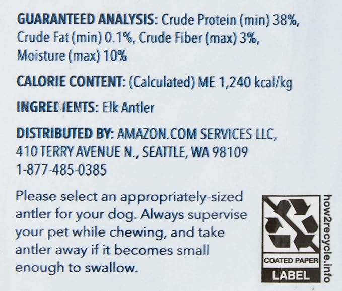 Amazon Brand – Wag Split Elk Antler, Naturally Shed, Medium (Best for Dogs 15-30 lbs)