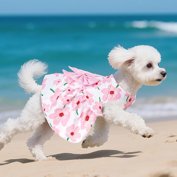 choyaxo Floral Dog Dress Cute Dog Skirt Pet Dress Summer Pet Clothes for Puppy Small Cats