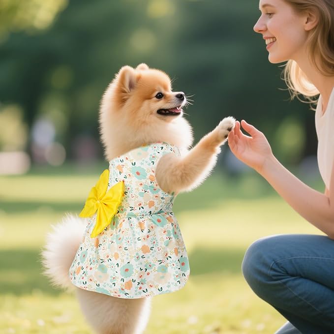 choyaxo Floral Dog Dress Cute Dog Skirt Pet Dress Summer Pet Clothes for Puppy Small Cats