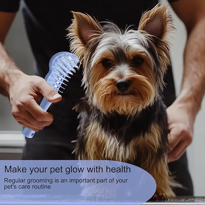 Dog Brush, Easy to Hold Ergonomic Handle Dog Brush Comb Instant Detangler Pin Brush, Wet or Dry Dog Hair, for Dogs and Cats Grooming Tool, Purple