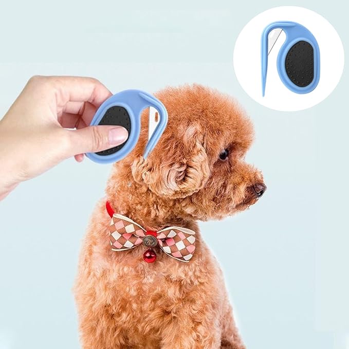 2 PCS Pet Grooming Tool Professional Dematting Comb Dog Detangler Brush Hair Grooming Tool Dog Undercoat Rake Grooming Rake for Grooming - Cuts Through Matts & Tangles with Ease(Blue、Green