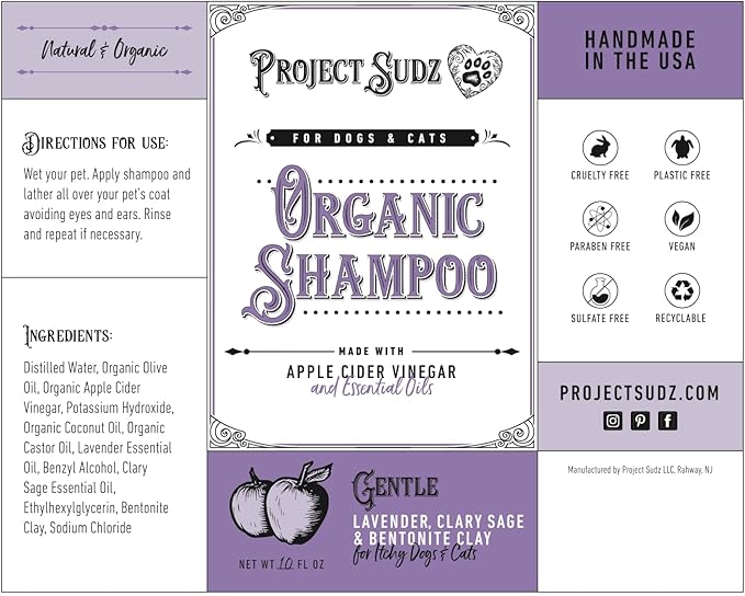 Gentle All Natural Dog Shampoo | Liquid Shampoo for Dogs | Lavender