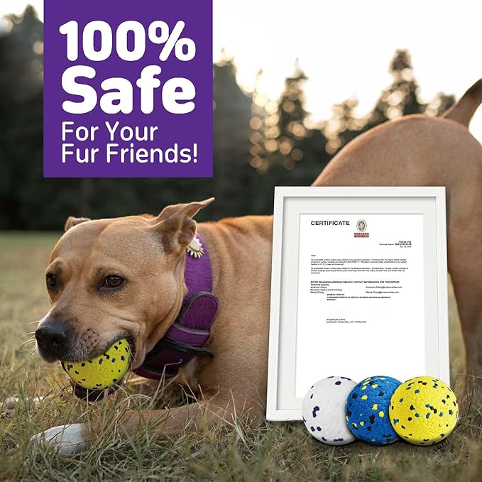 Dog Balls Tennis Ball Toys Dog Toys for Aggressive Chewers Durable Teething Chew Toys Water Toy Fetch Balls for Large Medium Small Dog and Puppies (4 Balls)