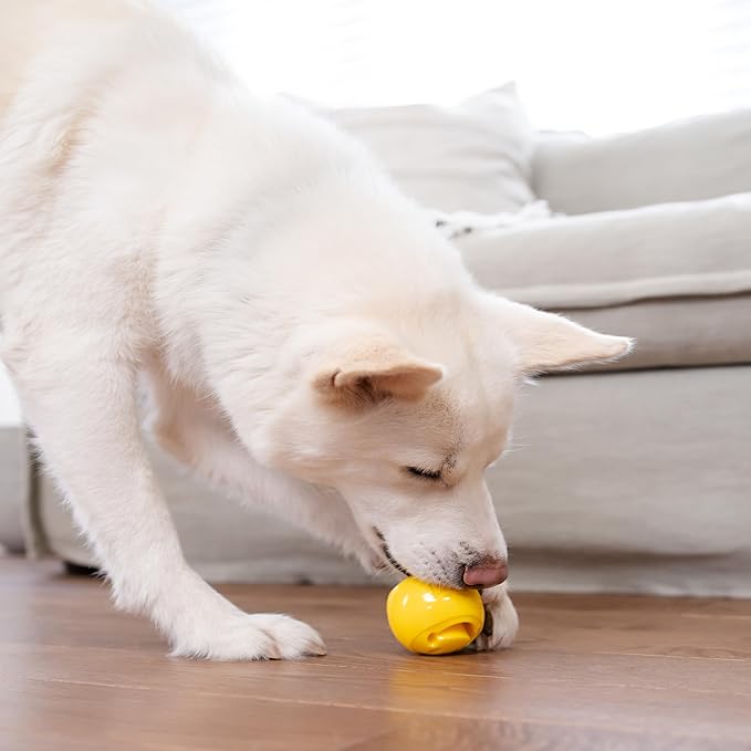 Outward Hound by Planet Dog Nooks Happiness Treat Dispensing Dog Toy, Small, Yellow, Smiley Face