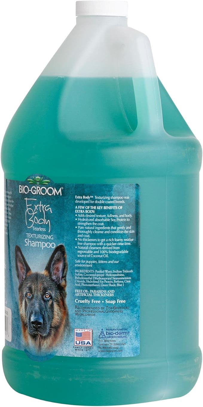 Bio-Groom Extra Body Texturizing Dog Shampoo – Tearless Puppy Shampoo, Dog Bathing Supplies, Cruelty-Free, Cat & Dog Grooming Supplies, Made in USA, Tear-Free Dog Products – 1 Gallon