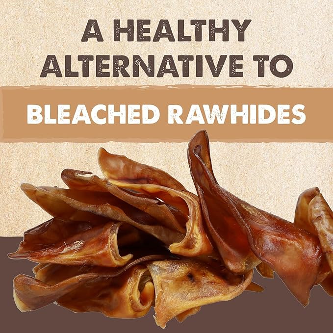 Mighty Paw Half Pig Ears for Dogs - All Natural Single Ingredient Pig Ear Treat - Better Than Rawhide Snacks for Puppies and Large Dogs - A Better Treat Dog Will Love - Dog Toys Compatible Chews