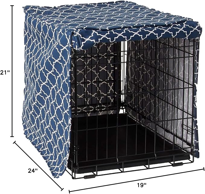 Molly Mutt Romeo & Juliet Dog Crate Cover, 100% Cotton Canvas Cover with 2 Roll-Up Panels, Ideal for Dog or Cat Crate, Durable, Washable, and Free of Harmful Chemicals, 30" x 19" x 21"