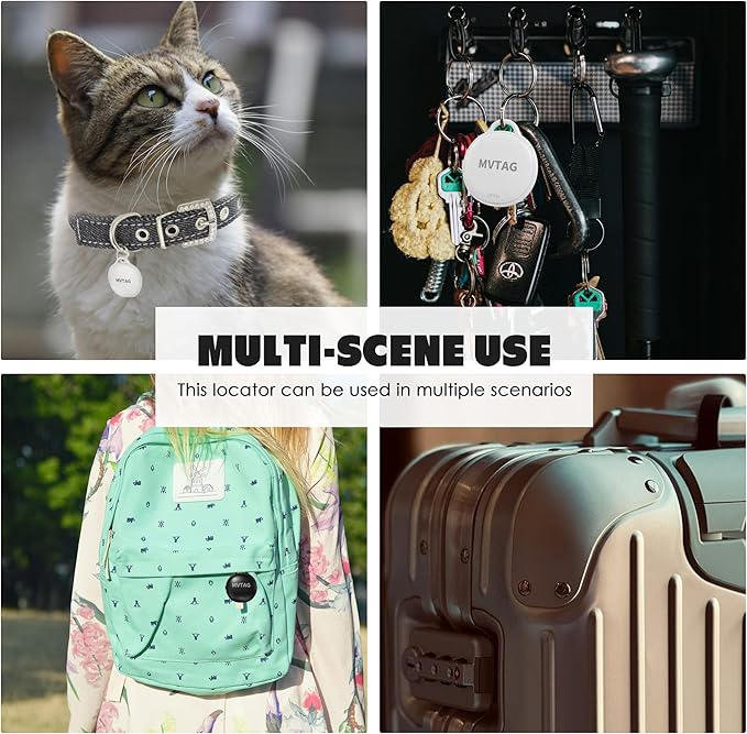 Cat Tracker GPS Collar No Monthly Fee, Real-Time Mini Pet Tracker for Small Medium Large Kittens, Reflective Waterproof Cat Tracking Collar with Bell, Indoor & Outdoor (Only for iOS)