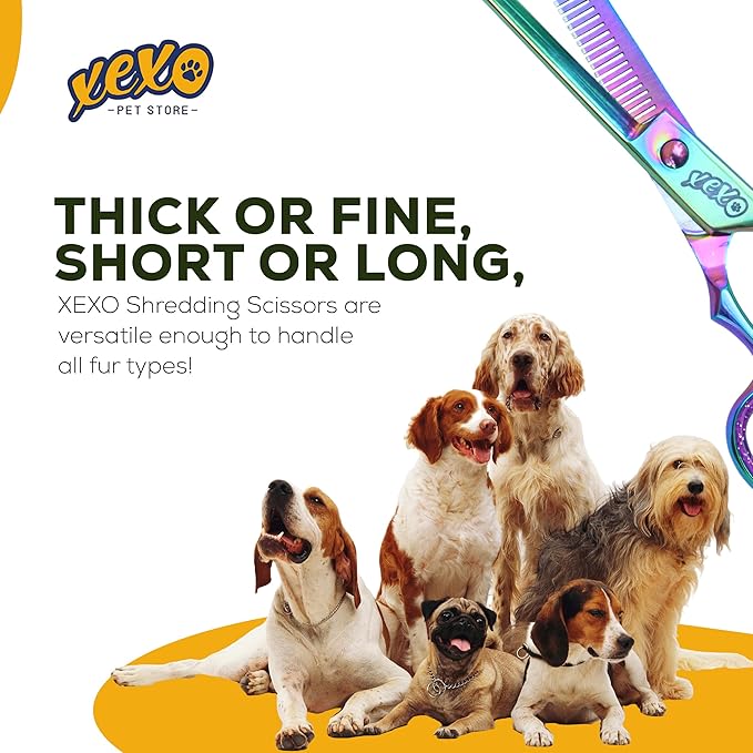 7.5 Inch 40 Teeth Professional Pet Scissors - Comfortable Grip Dog Grooming Kit