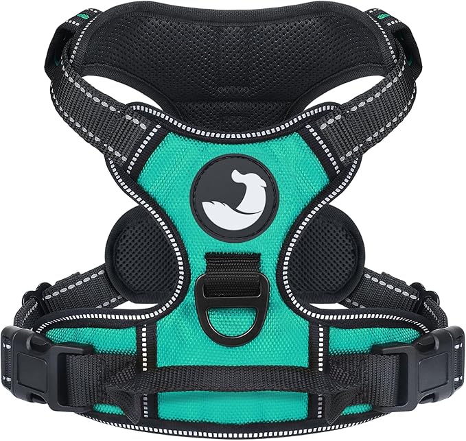 Joytale No Pull Dog Harness for Small Dogs, Reflective Pet Vest with Front Clip, Adjustable Soft Padded Harnesses with Easy Control Handle for Training and Walking, Teal, S