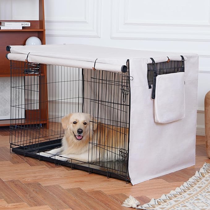 Dog Crate Cover, Beige, 24 INCHES
