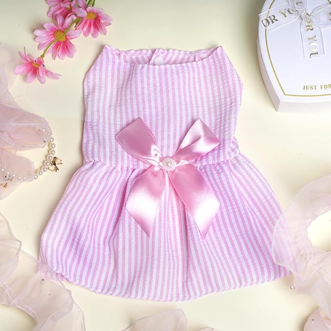 choyaxo Dog Bowknot Dresses Pet Skirts Princess Dress for Girl Puppy