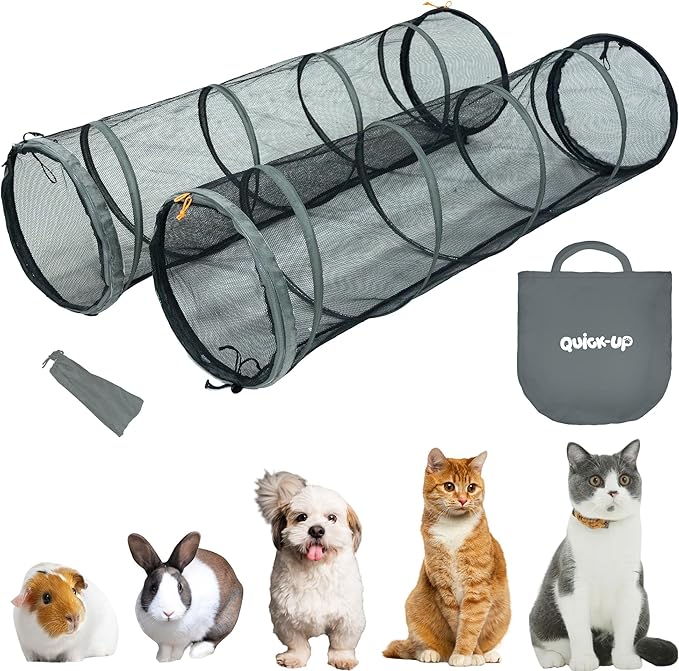Cat Furniture for Indoor and Outdoor Playpen Portable Cat Tunnels, Kennel Enclosure,Portable Catio for Indoor Cats, Dogs & Small Animals,Easy Connected with Tents or Cubes,2 Packs.