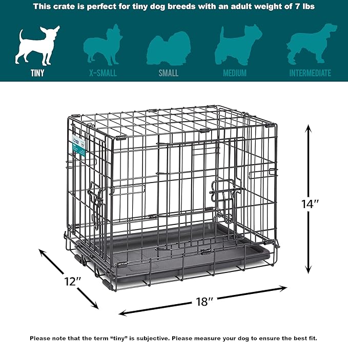 MidWest Homes for Pets Newly Enhanced Single & Double Door iCrate Dog Crate, Includes Leak-Proof Pan, Floor Protecting Feet, Divider Panel & New Patented Features