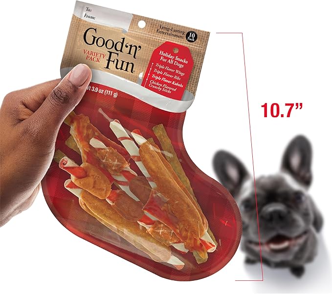 Good 'n' Fun Holiday Chews, Treat Your Dog to Fun Shaped Long Lasting Chews, Made Ingredients