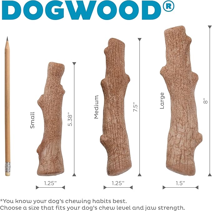 Petstages Dogwood Durable Dog Chew Toys, Real Wood & Mesquite, 2-Pack, Medium