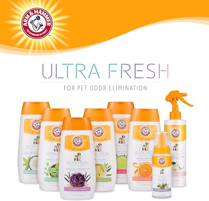 Arm & Hammer Ultra Fresh Shampoos, Conditioners, and Sprays for Dogs | Arm & Hammer Baking Soda Neutralizes Bad Odors for an Advanced Clean Deep Cleansing Shampoo