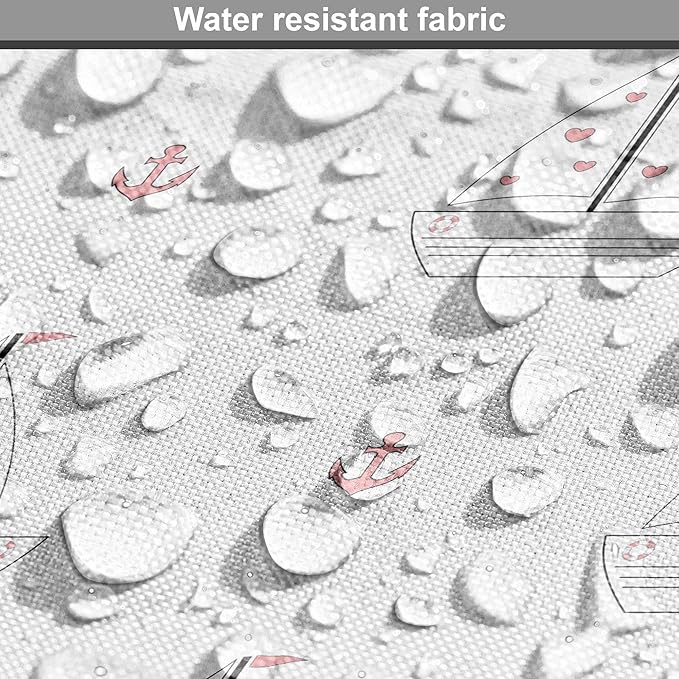 Lunarable Sail Boat Dog Crate Cover, Heart Patterned Sail with Anchor Ships Transportation Nautical, Easy to Use Pet Kennel Cover for Cats & Medium Dogs, 24 Inch, Blush Black White