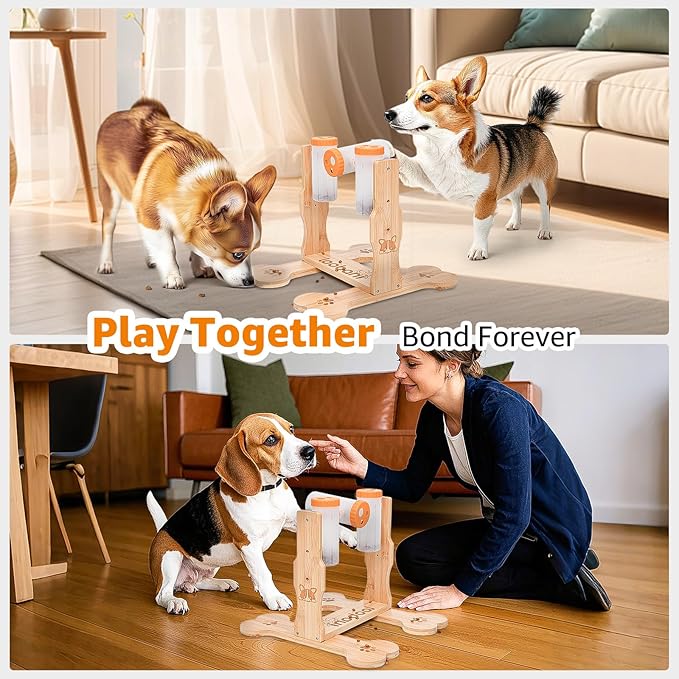 LOOBANI Dog Puzzle Toys Wooden - Interactive Toys for Boredom, IQ Training and Mental Brain Stimulation, Treat Dispensing and Entertainment/Food Slow Feeder for Small to Large Dogs