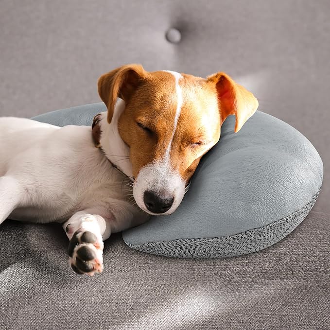 HOMBYS Chewproof Dog Pillow, Calming Toy for Dogs Anxiety Relief, Suitable for Both Crazy Tearers & Tame Dogs, Furry Surface Soft & Comfortable Dog Neck Pillow ImproveSleeping Machine Washable12.8x6.8