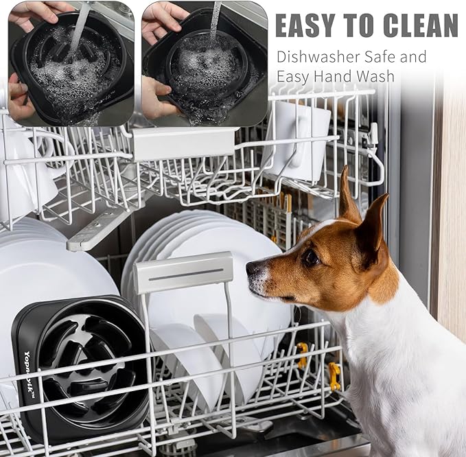 Slow Feeder Dog Bowls for Healthy Eating, Non-Slip and Anti-Choking Design, Reduces Bloating & Overeating for Small & Medium Dogs and Cats, Easy to Clean