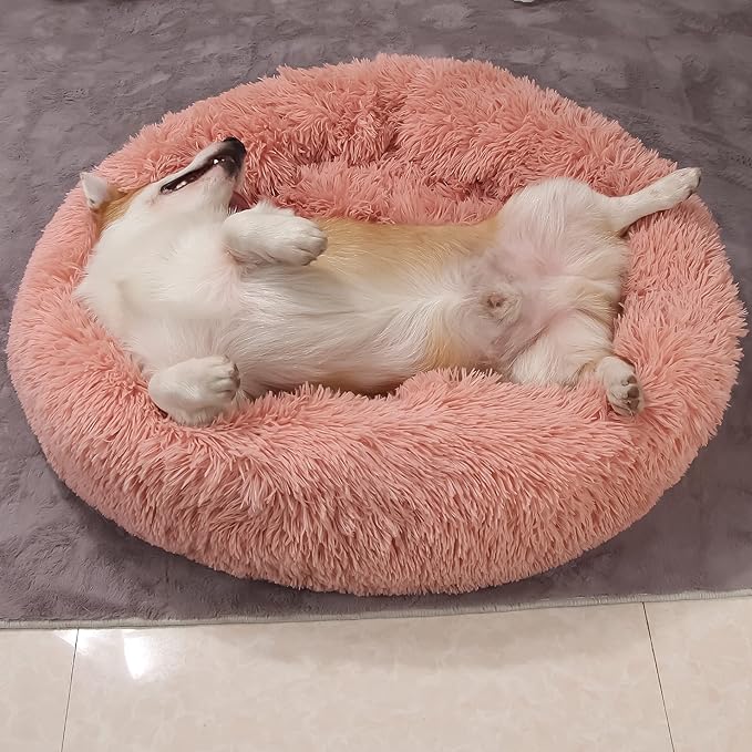 Dog Beds for Medium Dogs Washable 30 Inches Pink Dog Bean Bag Bed Girl Dog beds for Medium Dogs Fits up to 45 lbs Pets Beds for Medium Dog.