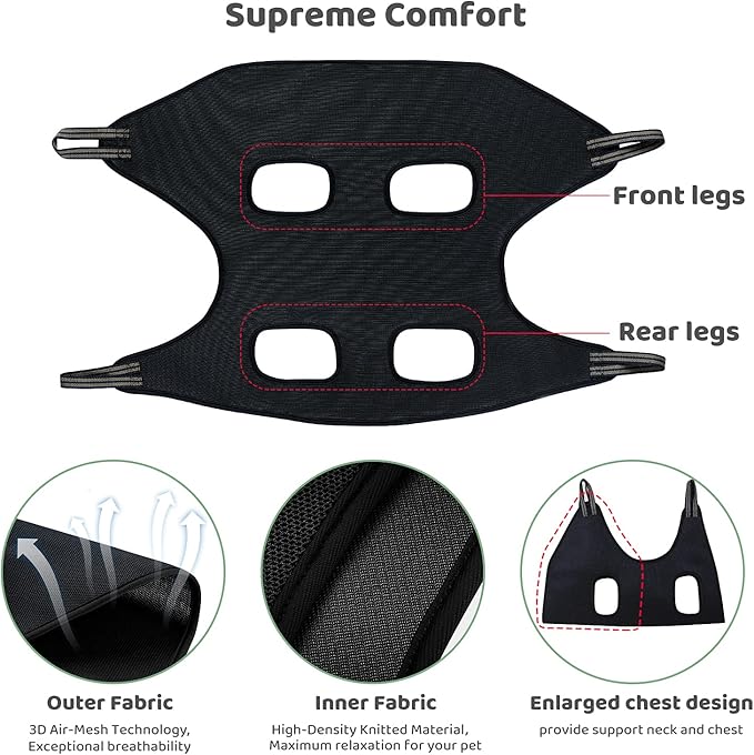 Guzekier Pet Dog Grooming Hammock Harness for Large Dogs, Dog Sling for Grooming, Dog Hammock Restraint Bag with Nail Clippers/Trimmer, Nail File, Pet Comb,Ear/Eye Care