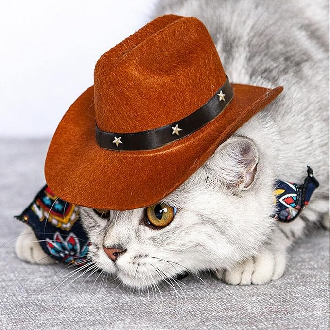 Pet Dog Cowboy Hat Cosplay Cap Puppy Pet Dog Cat Holiday Costume Pet Party Decoration