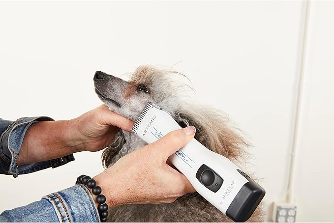 Chris Christensen Artemis Dog Clipper, Cordless Grooming, #10 Blade, Runs Quiet 63 db, Lightweight 0.84 lbs, 4-Hours Run Time Lithuim Ion Battery, Made in Germany, White