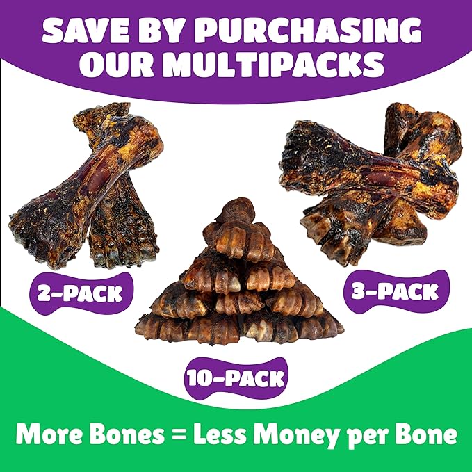 Liver Coated Dog Bones for Aggressive Chewers, Natural Dog Bones for Large Dogs, Beef Shin Large Dog Bones for Medium Dogs, Bones for Dogs Long Lasting, Dog Chew Bones - 1 Count