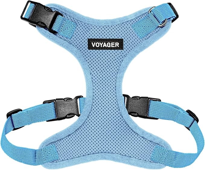 Voyager Step-in Lock Pet Harness - All Weather Mesh, Adjustable Step in Harness for Cats and Dogs by Best Pet Supplies - Baby Blue, XL