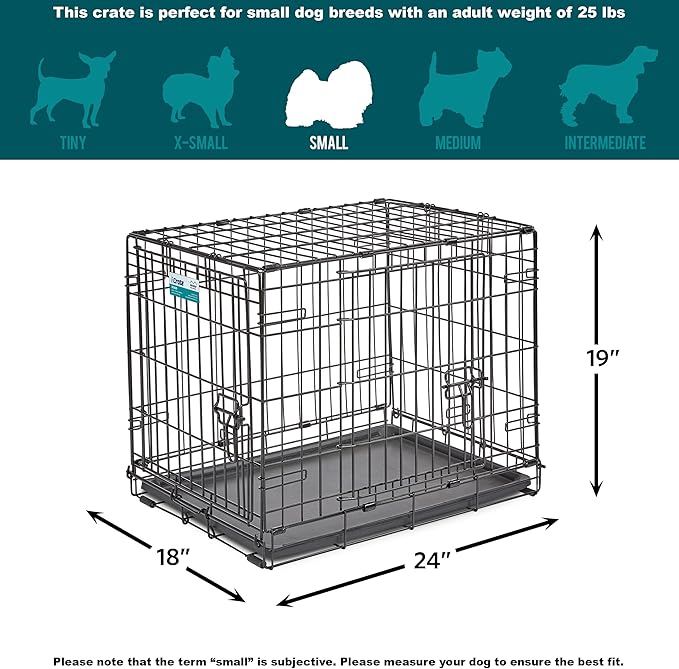 MidWest Homes for Pets Newly Enhanced Single & Double Door iCrate Dog Crate, Includes Leak-Proof Pan, Floor Protecting Feet, Divider Panel & New Patented Features