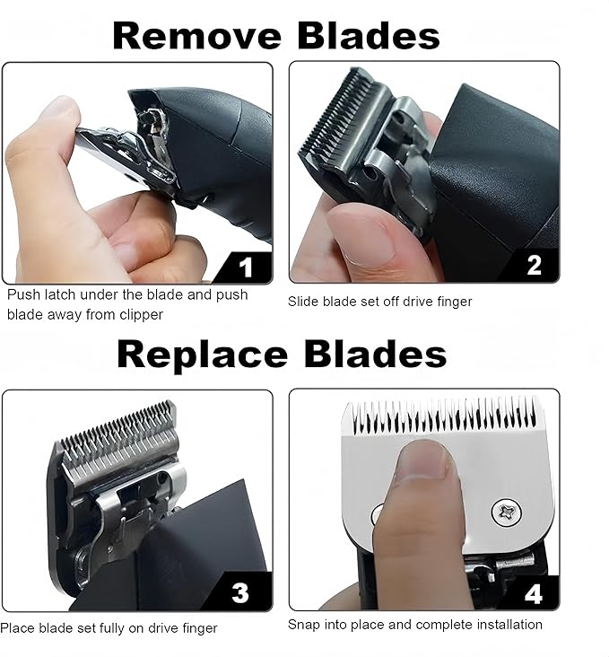 7 Skip Tooth Blades,Detachable Pet Dog Grooming Steel Blade Compatible with Andis,Oster A5,Wahl KM10 Series Clippers,Cut Length 1/8-Inch (3.2mm)