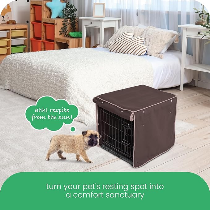 Molly Mutt Landslide Dog Crate Cover, 100% Cotton Canvas Cover with 2 Roll-Up Panels, Ideal for Dog or Cat Crate, Durable, Washable, and Free of Harmful Chemicals, 30" x 21" x 24"