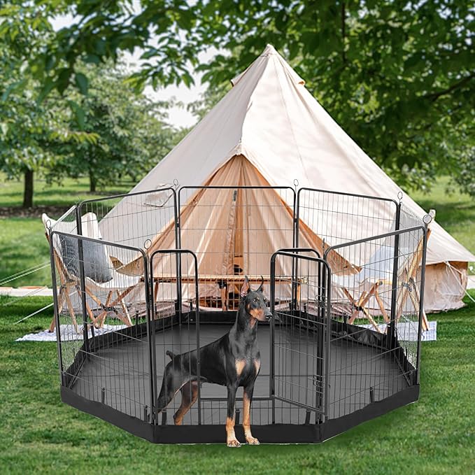 PJYuCien Dog Playpen Bottom Pad,Fits 32 Inch Width 8 Panels Regular Octagon Metal Exercise Pet Playpen,Black (Note:Playpen Not Included !!!)