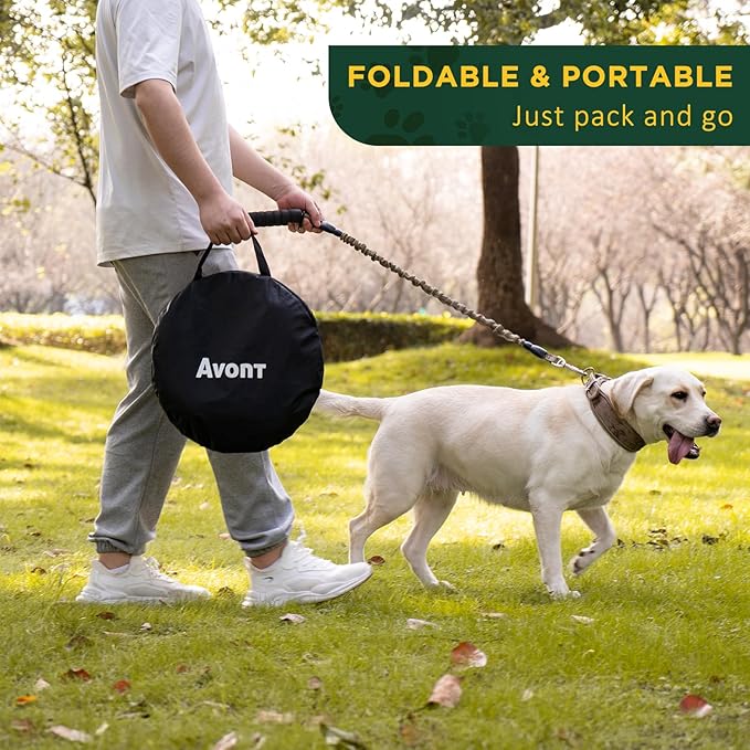 Avont Portable Dog Cat Playpen, Foldable Pop Up Pet Play Pen Travel Crate with Floor and Mesh Door Top for Indoor Outdoor Collapsible Tent Cage -S, Orange