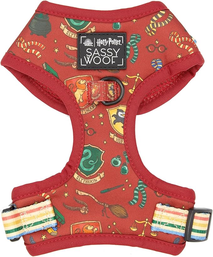 Dog Adjustable Harness - Harry Potter™ - M, Breathable Mesh, No Pull Design with Two D-Rings, Perfect for Medium Dogs