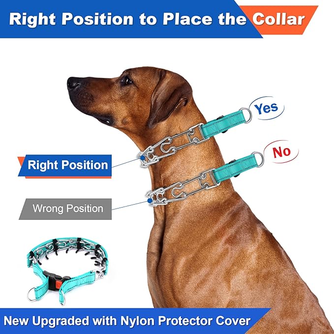 Supet Dog Training Collar for Small Medium Large Dogs with Quick Release Buckle, Adjustable No Pull Dog Collar with Nylon Cover